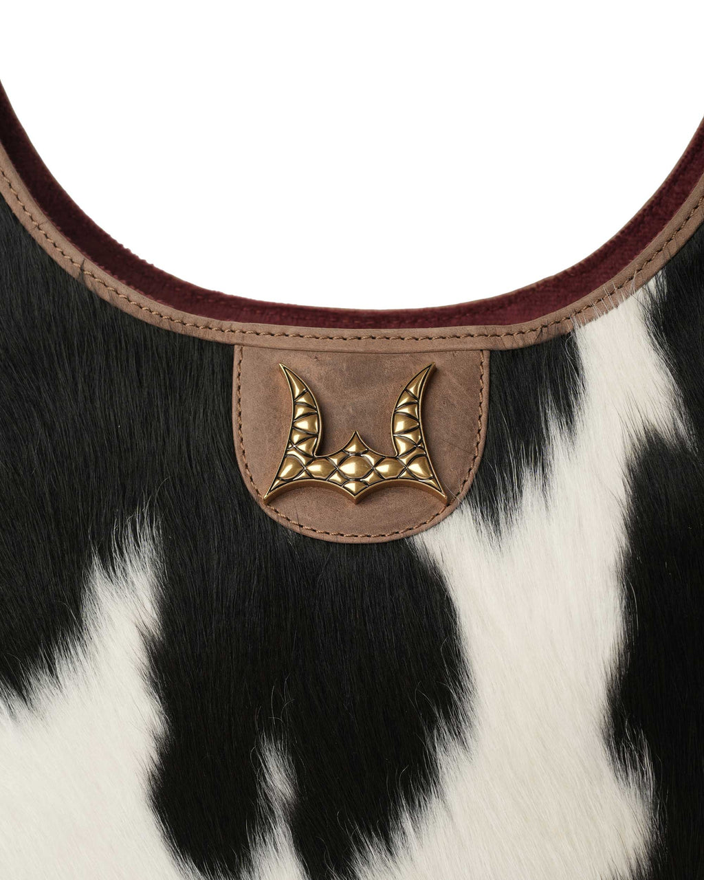 LW Medium Purse - Black & White Cowhide