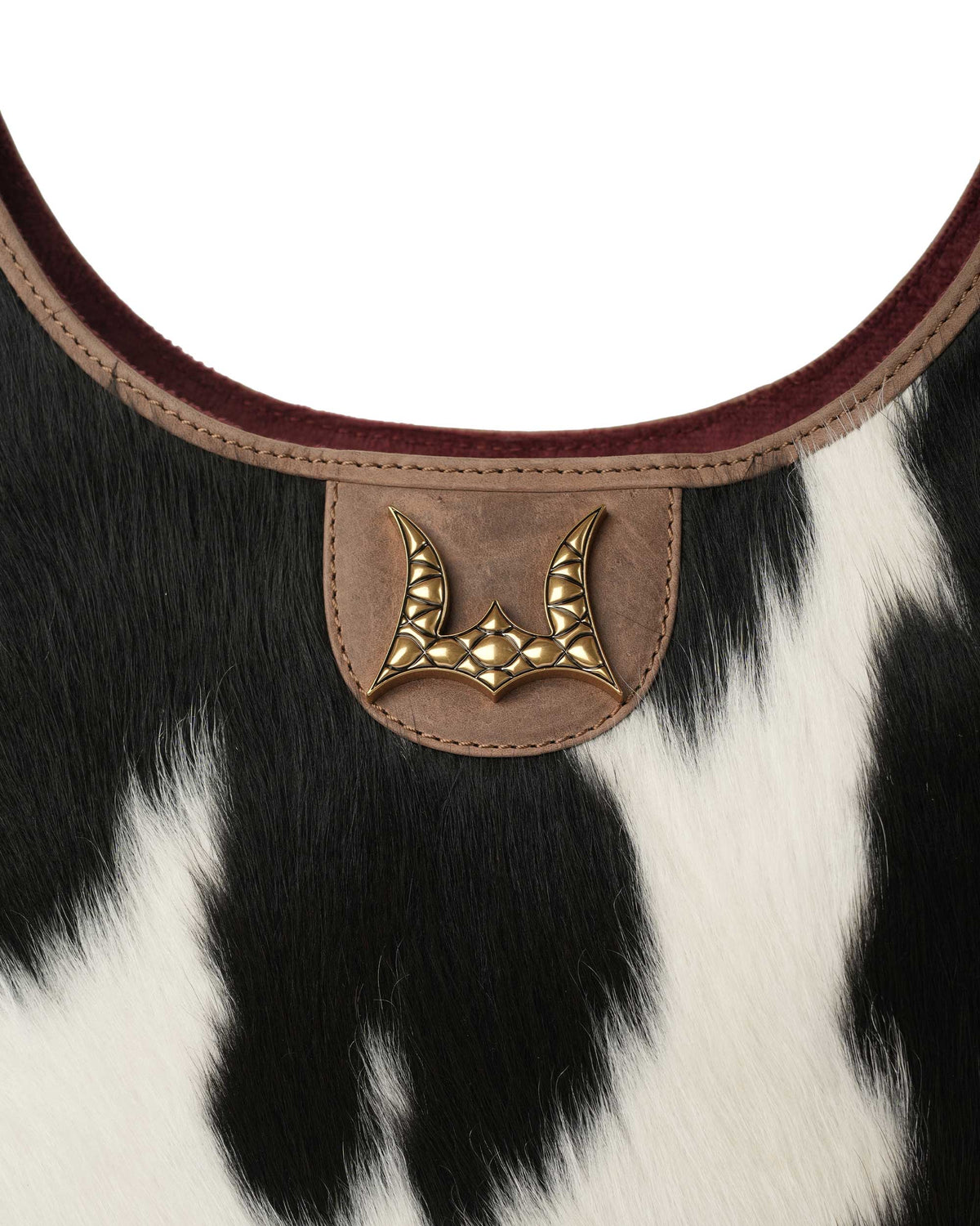 LW Medium Purse - Black & White Cowhide