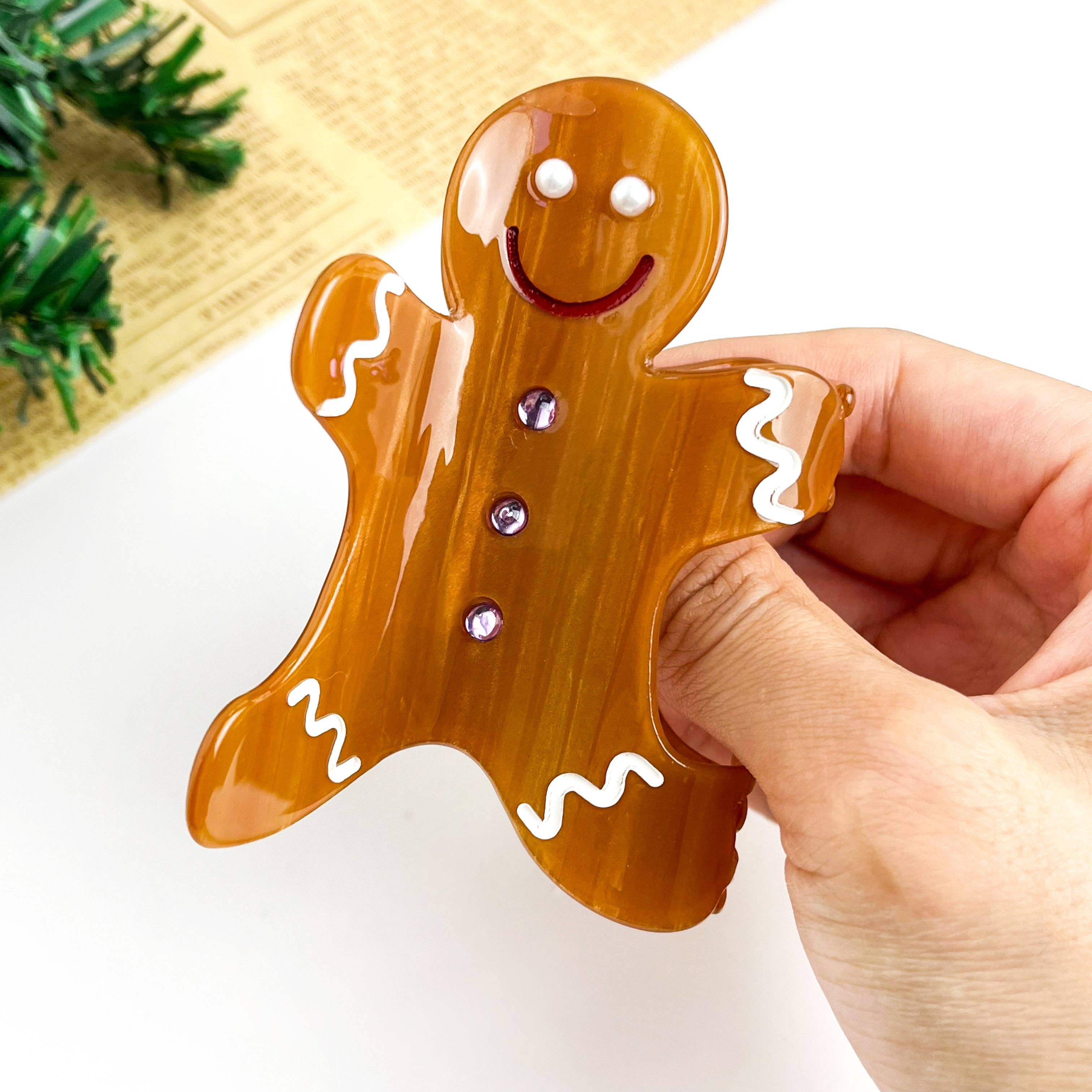 Gingerbread Claw Clip