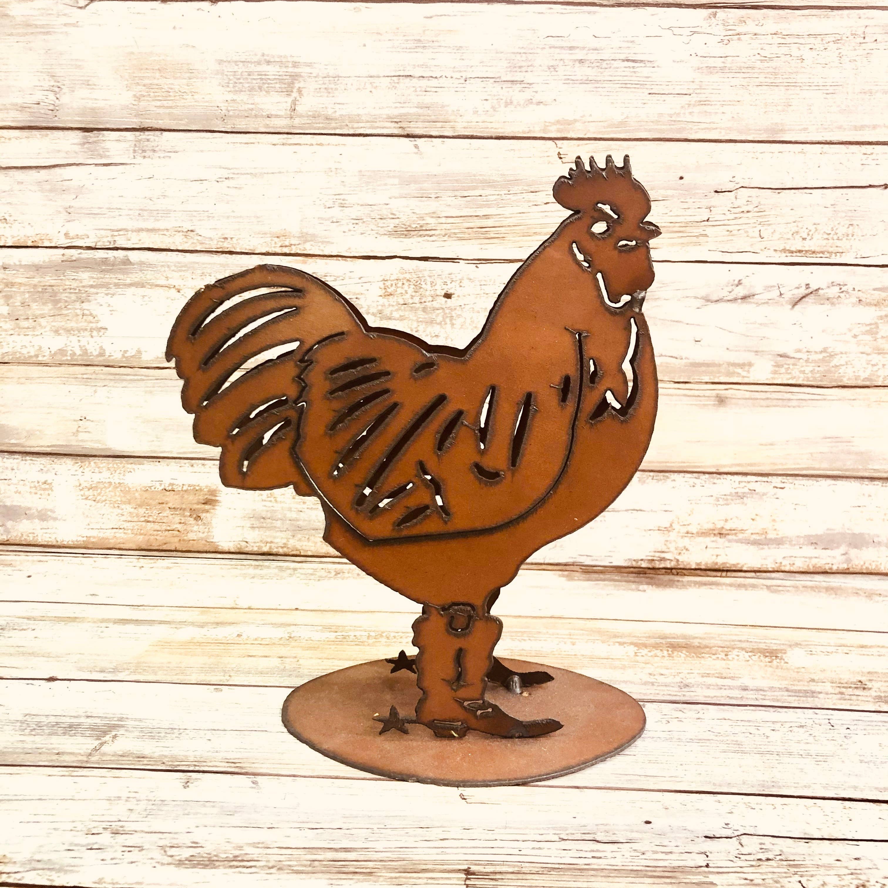 Chicken with Boots Small Rustic Farm Decor