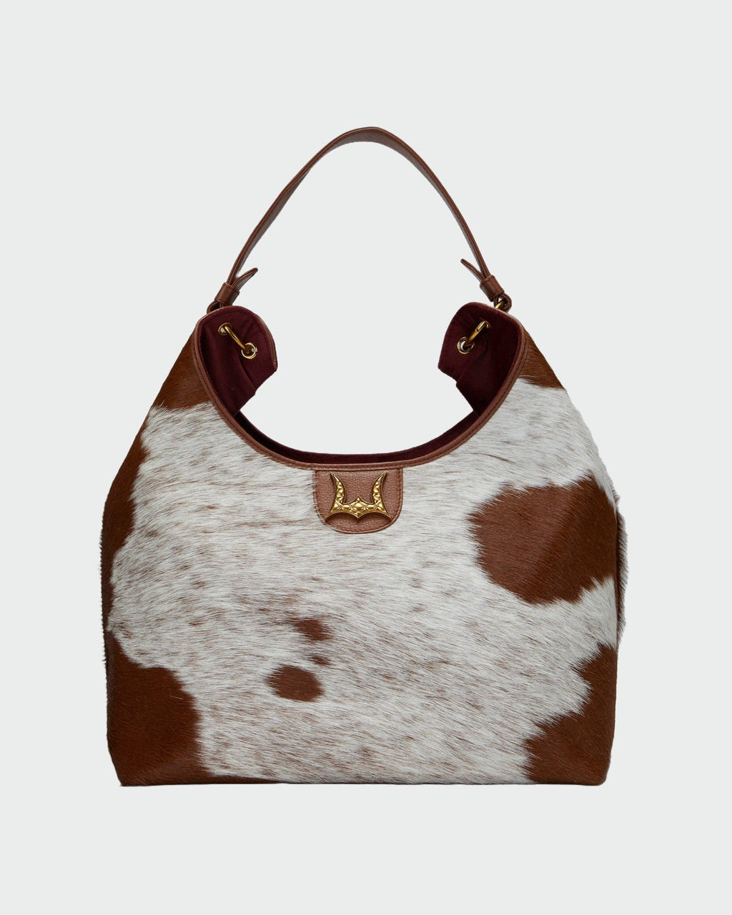 LW Large Purse - In Brown & White Cowhide & Calfskin