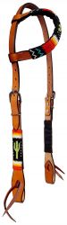Headstall - Showman Beaded One Ear with Cactus Design