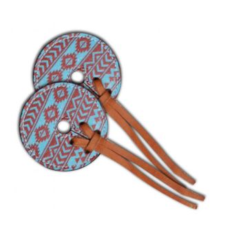 Bit Guards - Teal and Brown Navajo Diamond