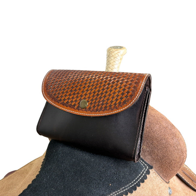 Pouch - Showman Basketweave Leather Pommel