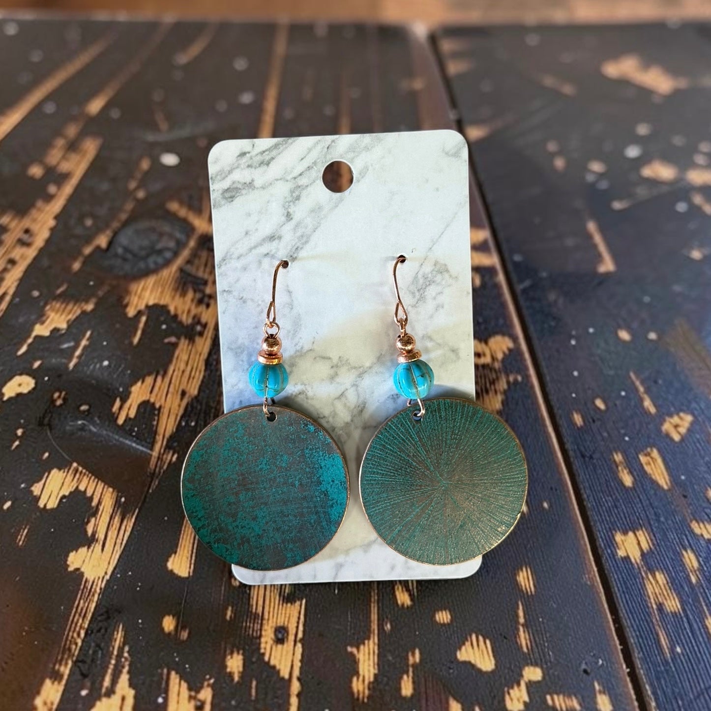 Earrings - Round Blue