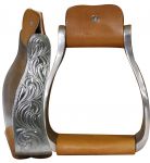 Stirrups - Showman Aluminum engraved off set. 3" neck, 5" wide and 2.25" tread