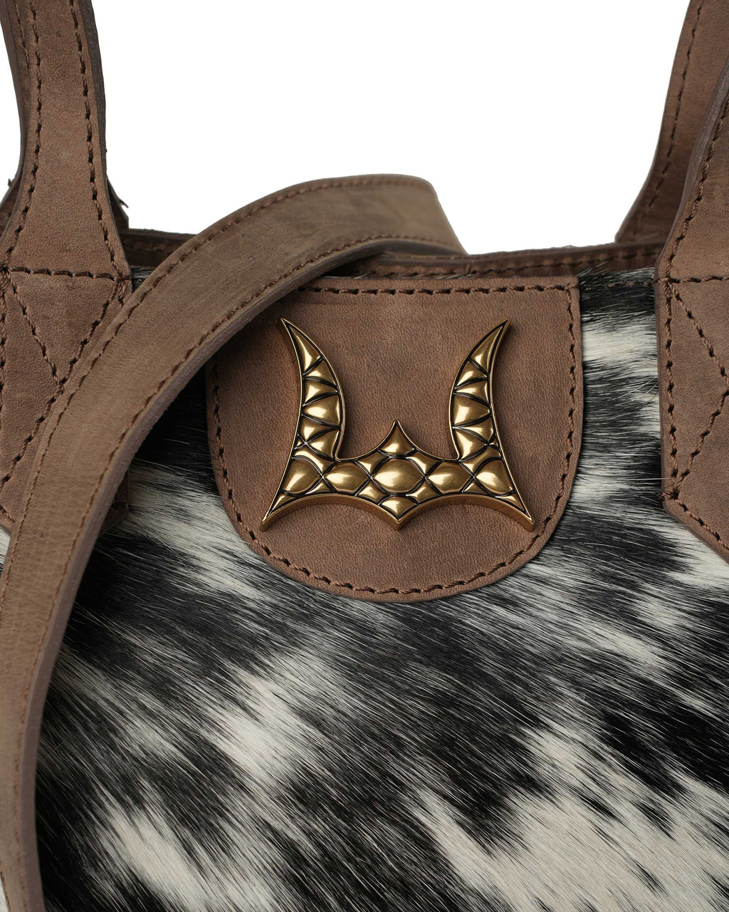 Dakota Medium CrossBody - Black & White Cowhide
