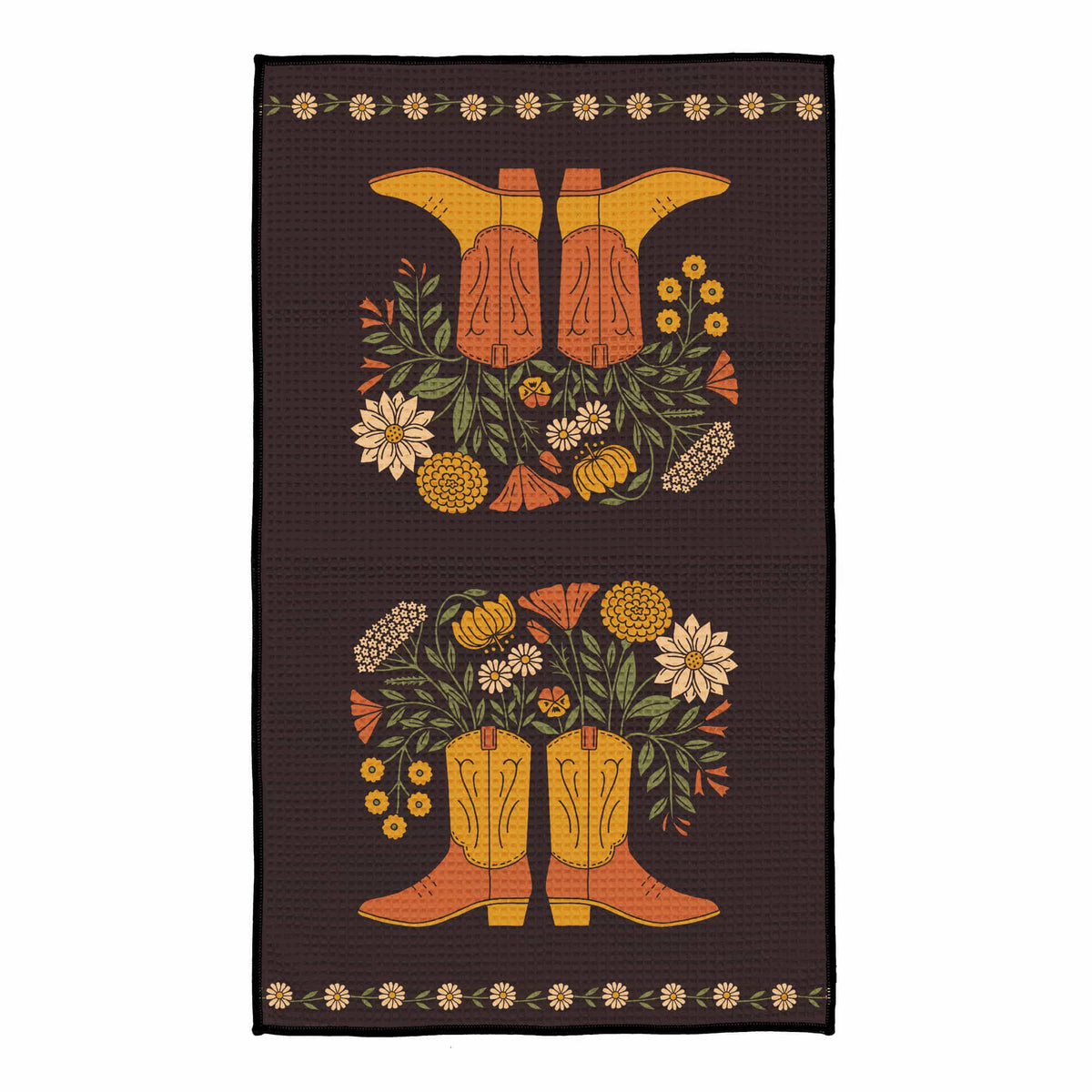 Western Bloom Boots Tea Towel