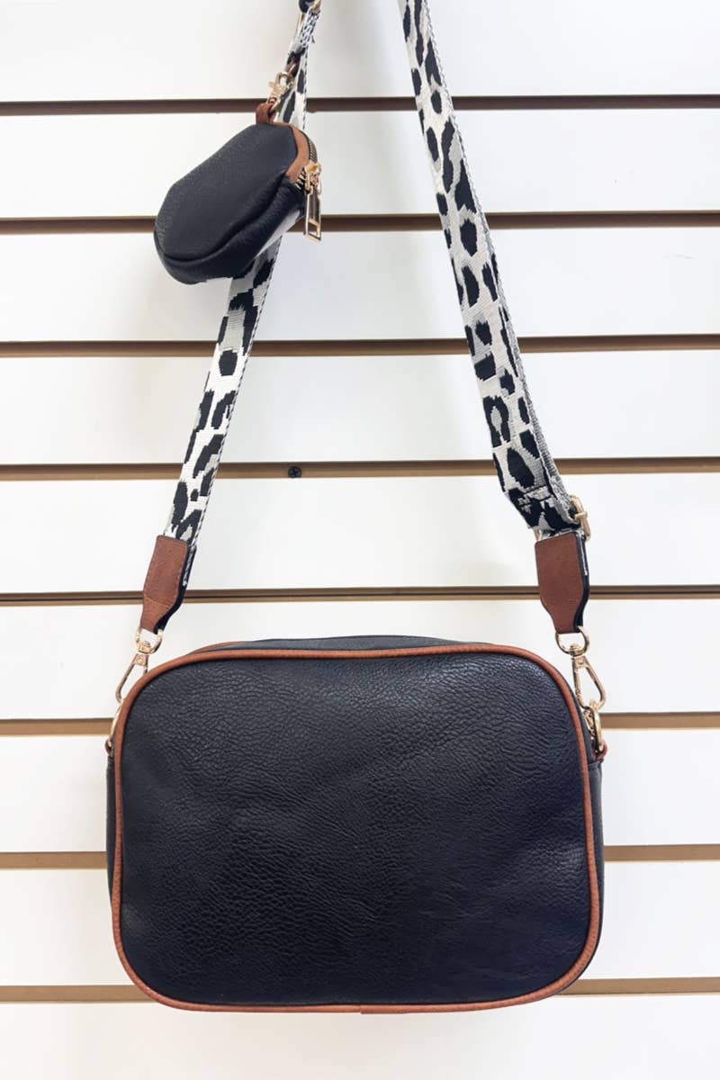 Cow Print Handbag With Coin Purse