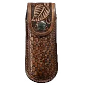 Knife Sheath - 3D Closed Basket Weave Brown
