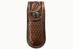 Knife Sheath - 3D Closed Basket Weave Brown