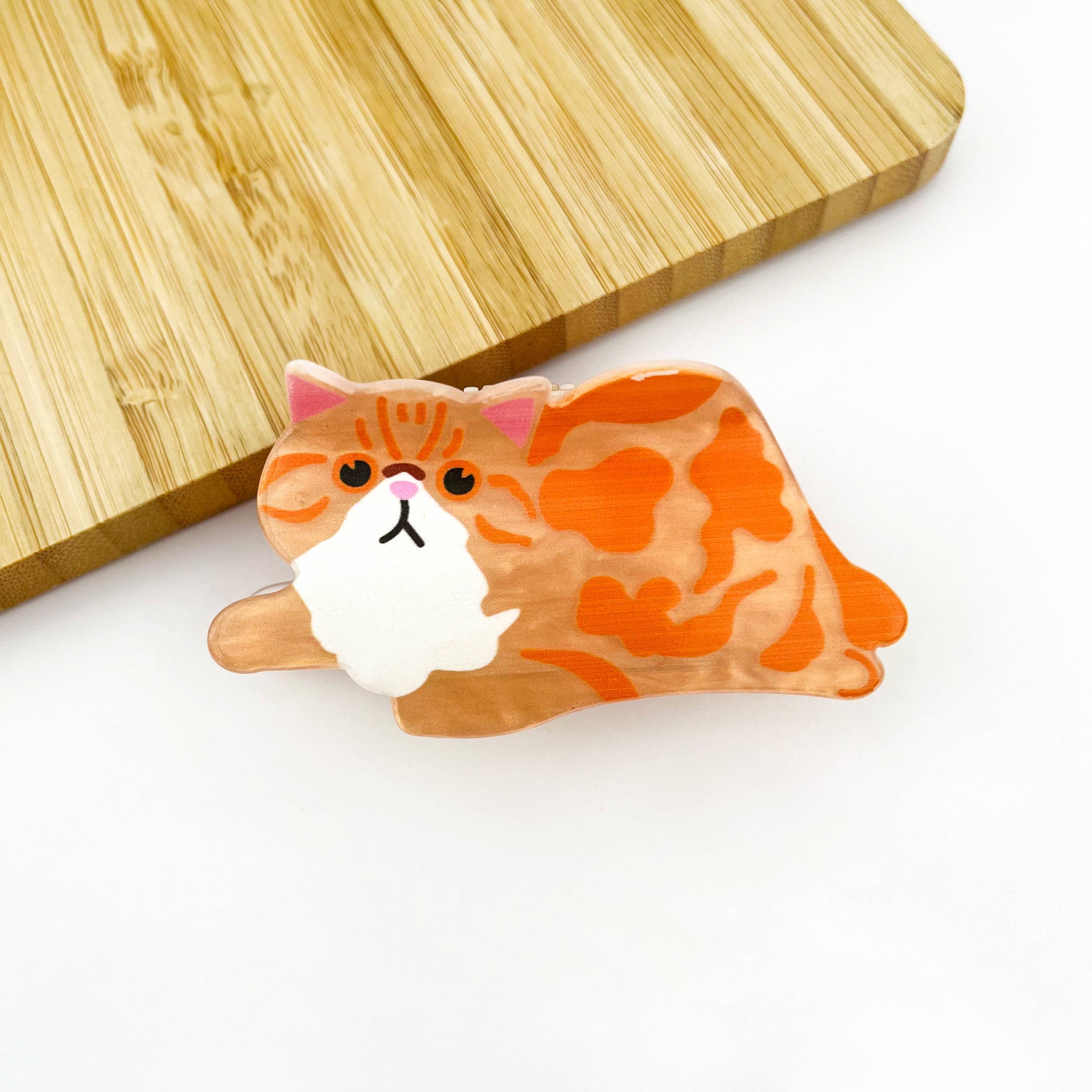 Orange Cat Claw Clip