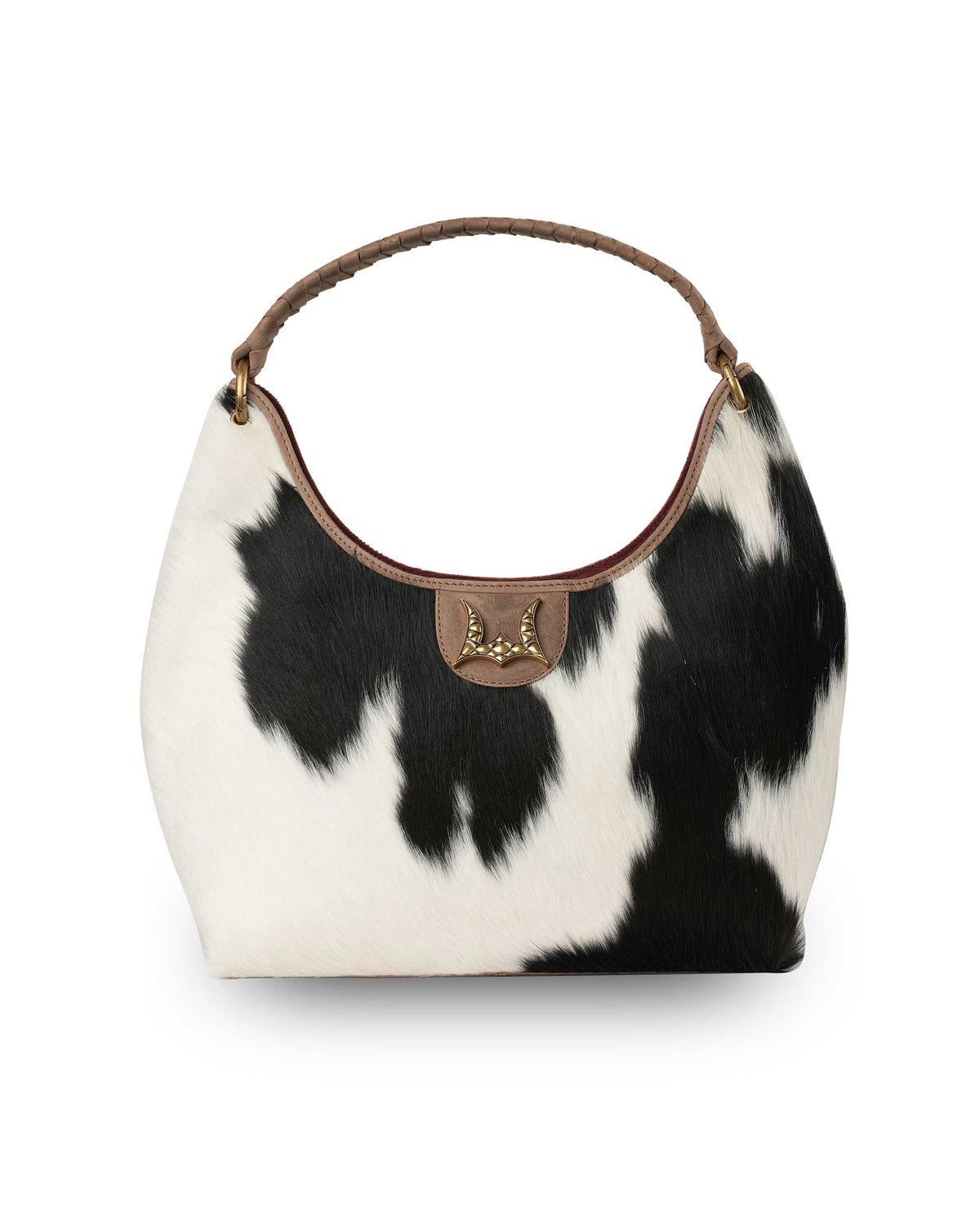 LW Medium Purse - Black & White Cowhide