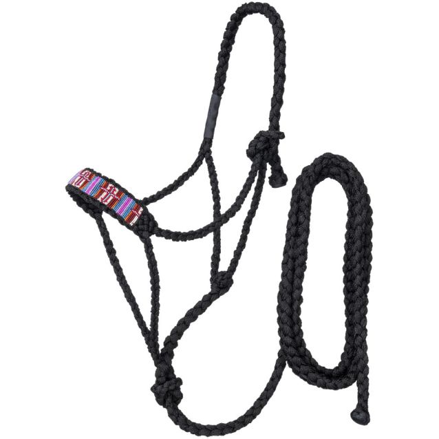Tough1 Beaded Mule Tape Halter w/ Lead