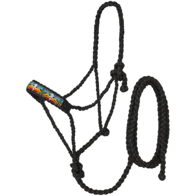 Tough1 Beaded Mule Tape Halter w/ Lead