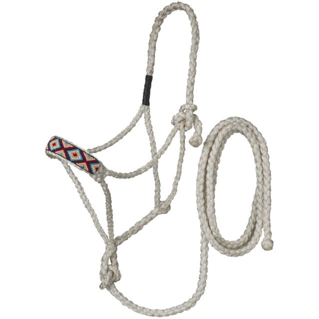 Tough1 Beaded Mule Tape Halter w/ Lead