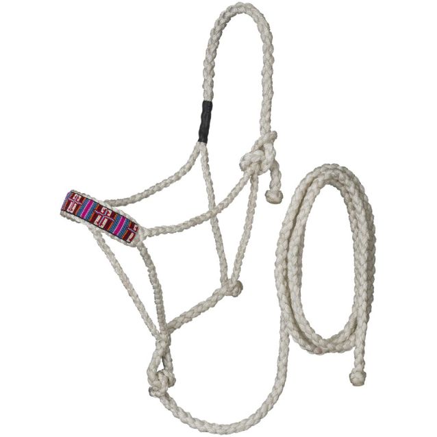 Tough1 Beaded Mule Tape Halter w/ Lead