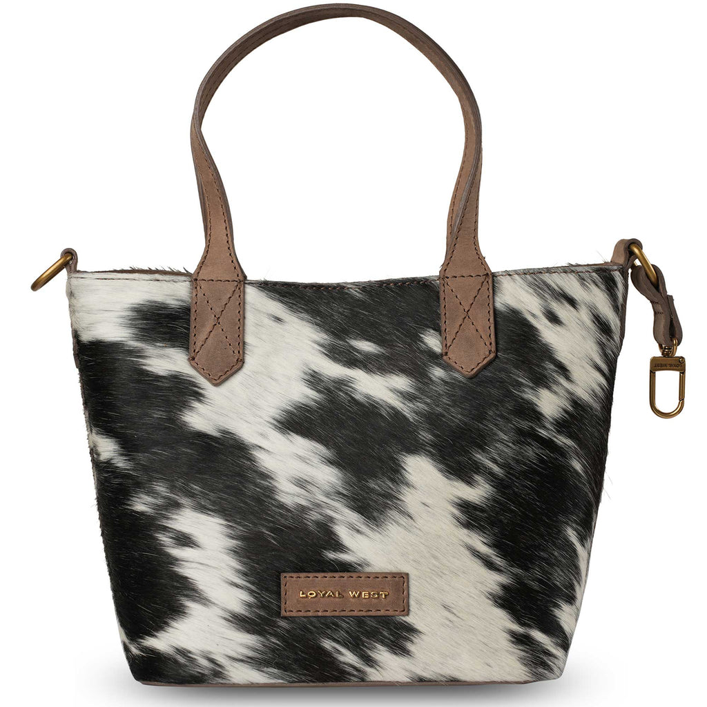 Dakota Medium CrossBody - Black & White Cowhide
