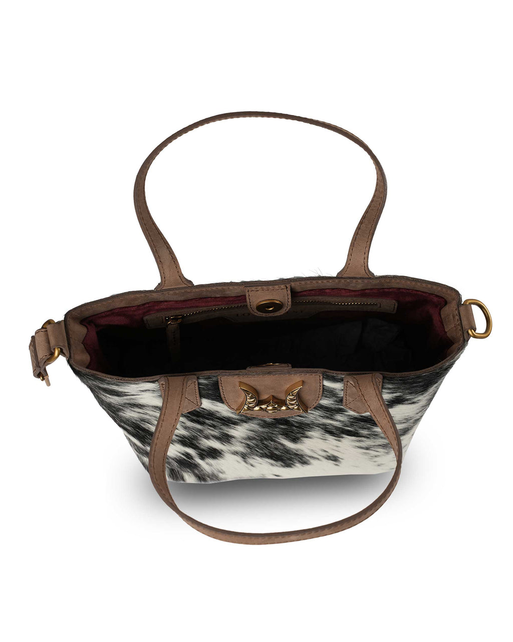 Dakota Medium CrossBody - Black & White Cowhide