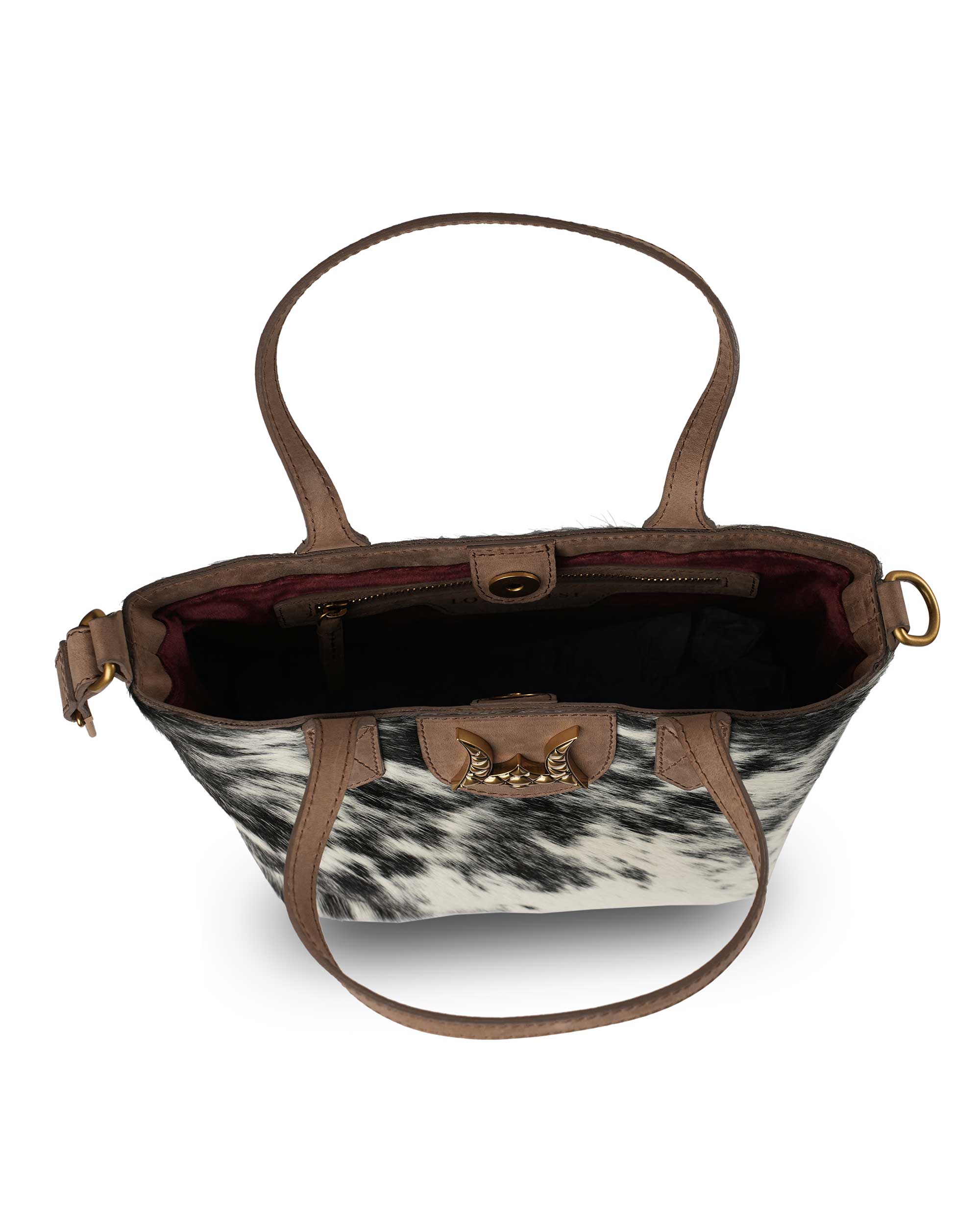 Dakota Medium CrossBody - Black & White Cowhide