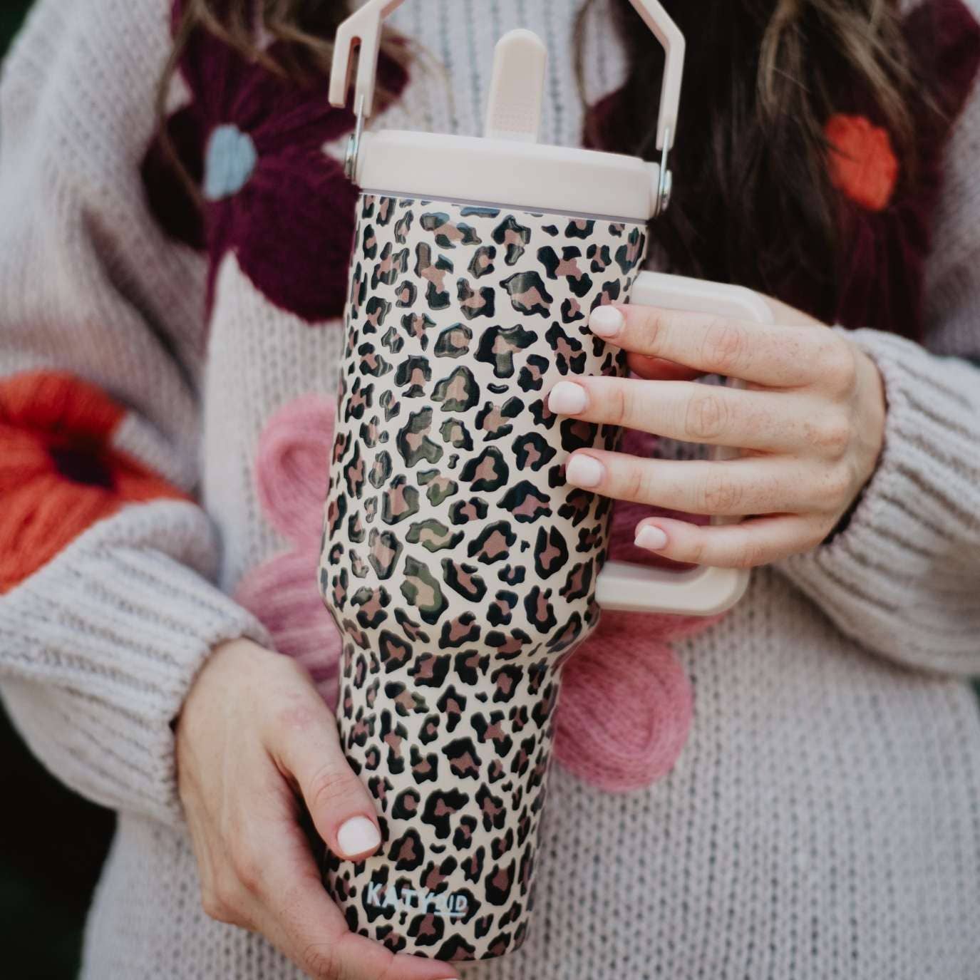 Brown Leopard Print Tumbler