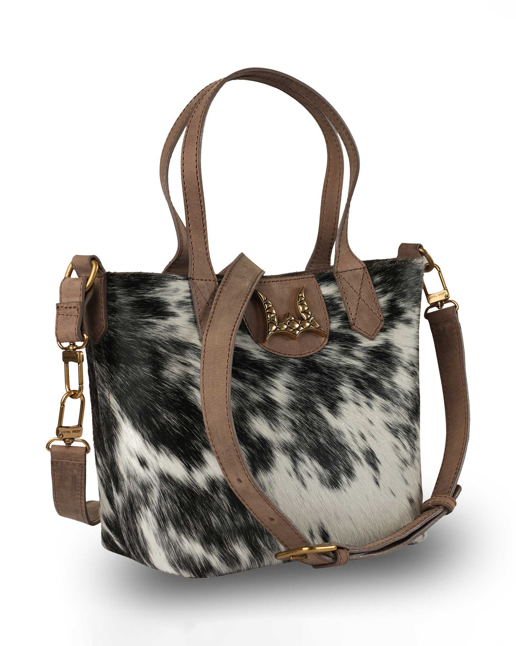 Dakota Medium CrossBody - Black & White Cowhide
