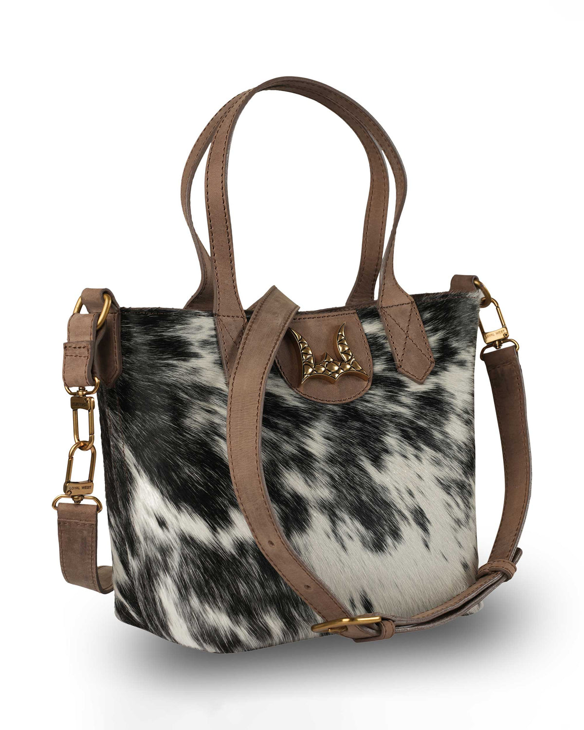 Dakota Medium CrossBody - Black & White Cowhide