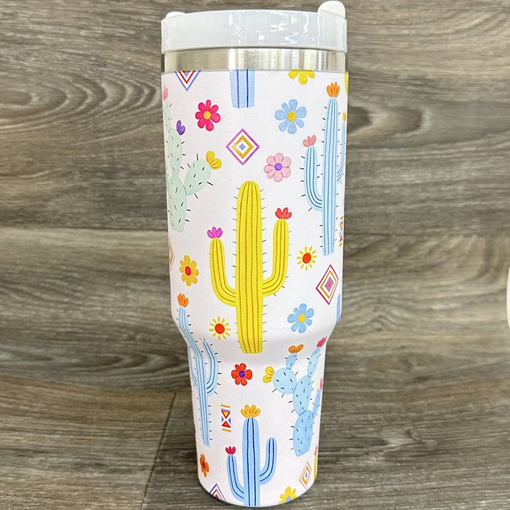 CACTUS WESTERN STAINLESS STEEL TUMBLERS CUP 40oz