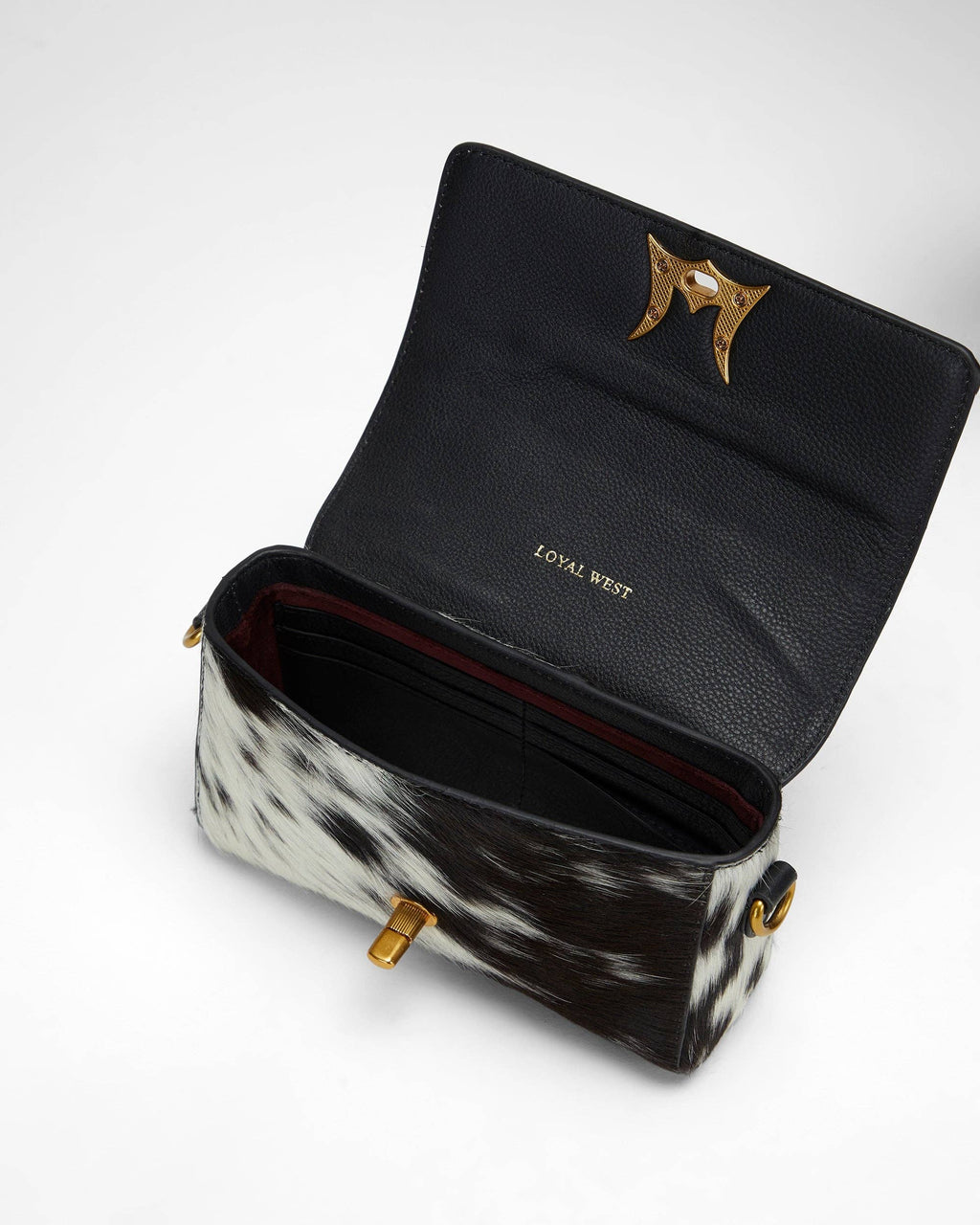 Savi Mini Bag In Black & White Cowhide