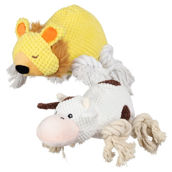 Rope Plush Dog Toy- Cowboy Critters Squeaker