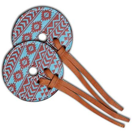 Bit Guards - Teal and Brown Navajo Diamond