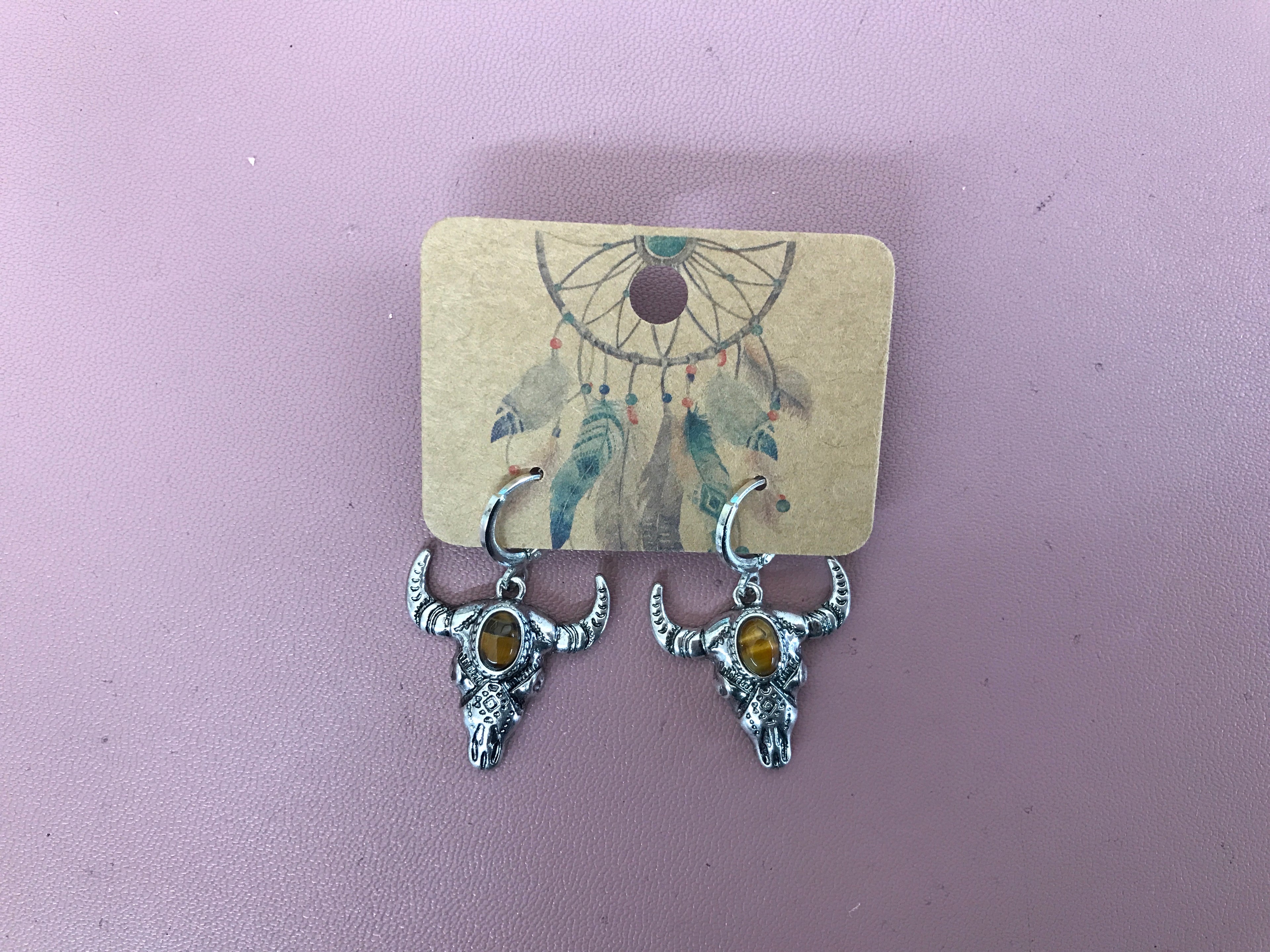 Earrings- Silver Bull Head