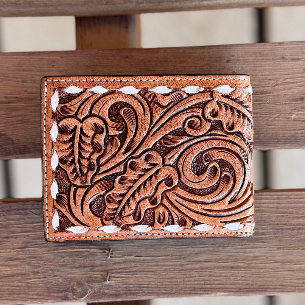 Bifold Wallet - 3D Mens Hand Painted Ace Cards Natural