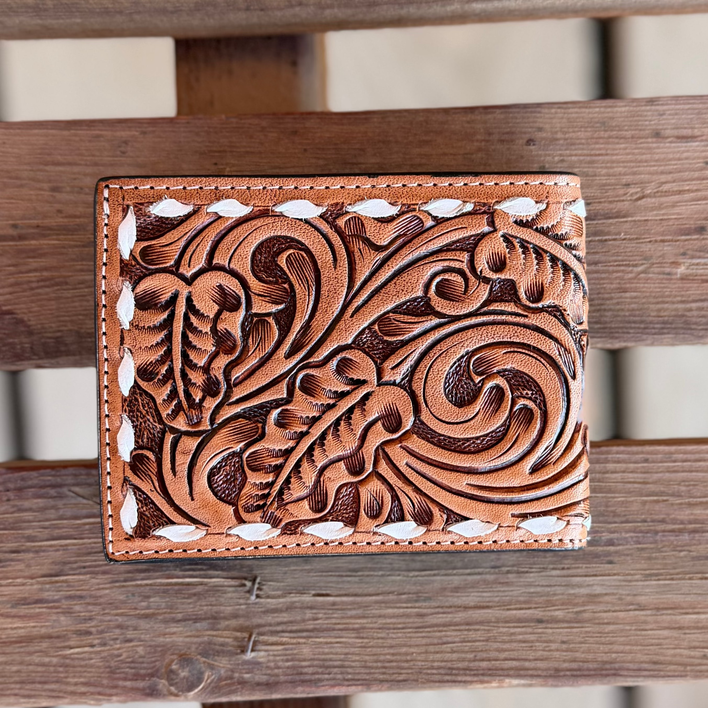 Bifold Wallet - 3D Mens Hand Painted Ace Cards Natural