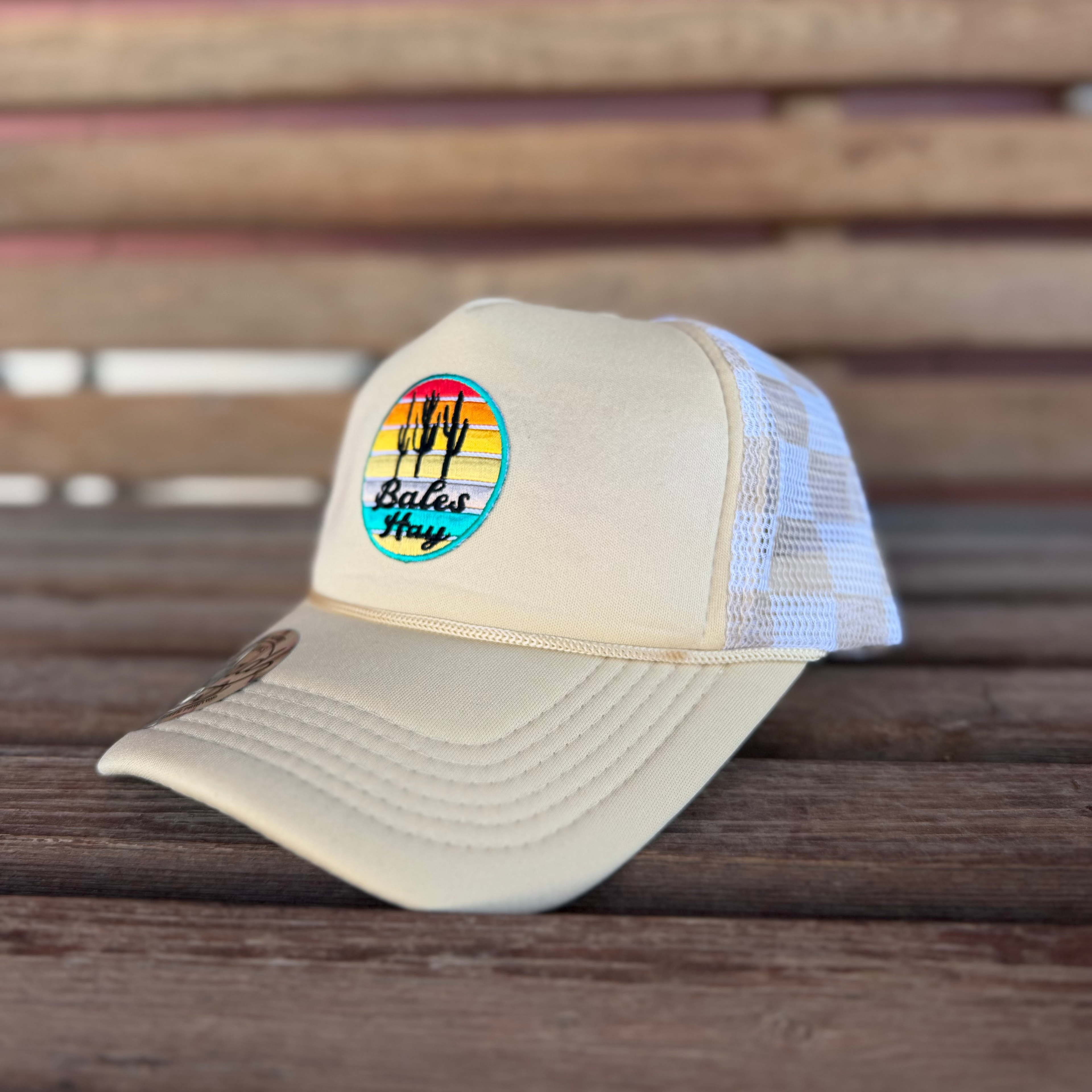 Sunrise Cactus Checkered Back Foam Hat