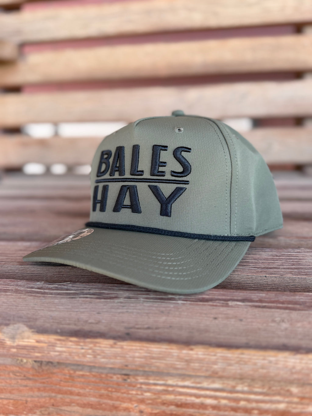 Bales Hay - Puff Print Curve Bill Rope Hat
