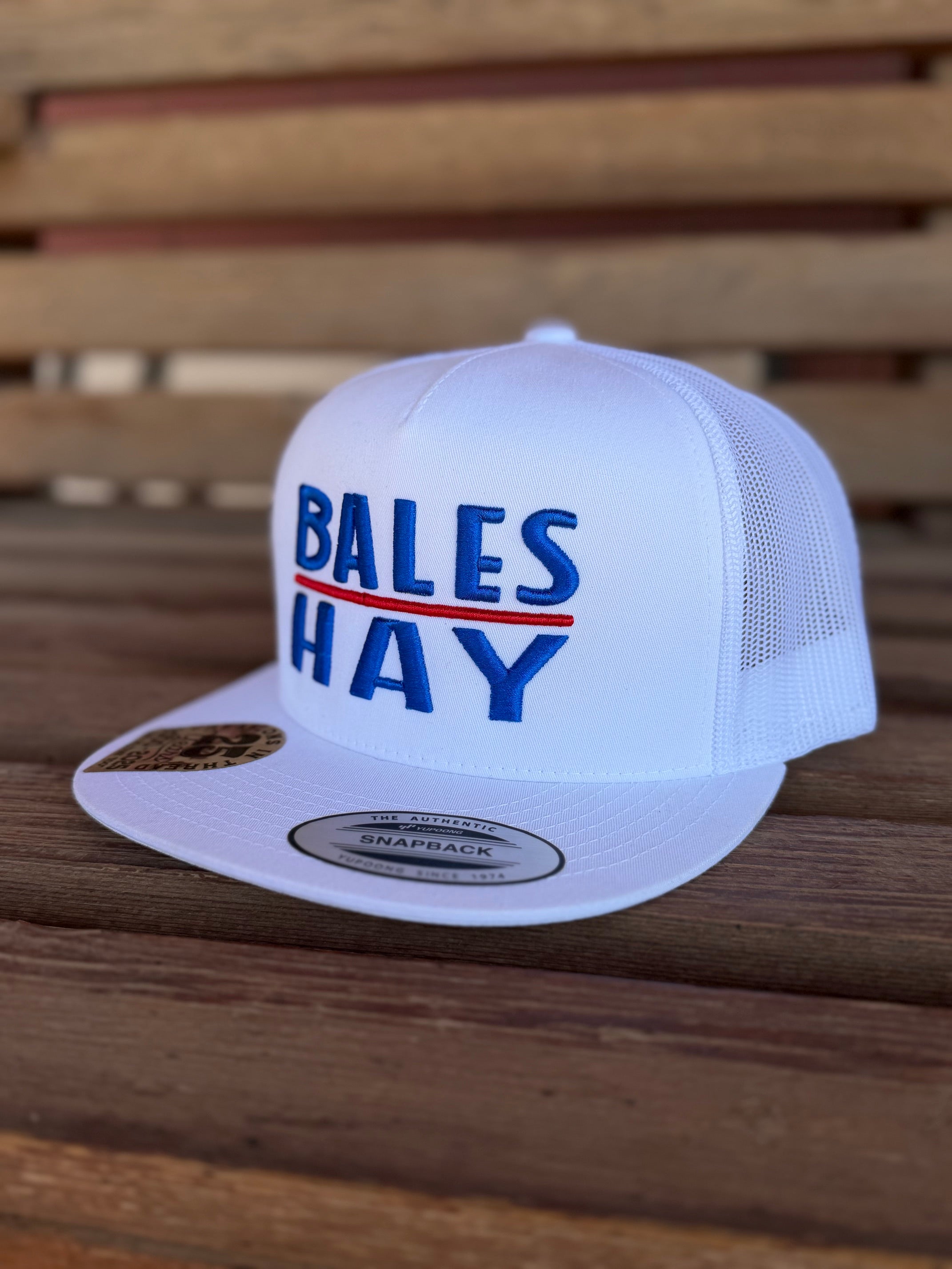 Bales Hay - Puff Print American Flat Bill Hat