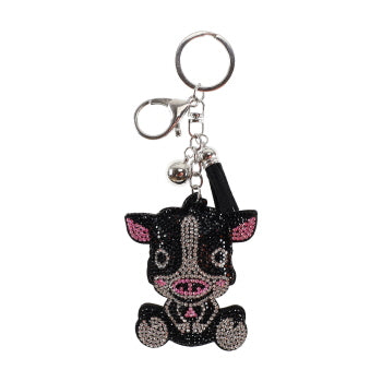 Key Chain - Bling Rhinestone Glittering Cow