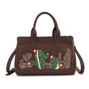 Purse - Montana West Cactus Embellished Crossbody Bag - Coffee