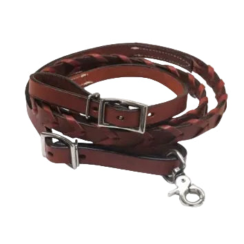 Reins - Showman Pony/Youth 6ft  X 3/4" Leather Laced