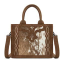 Trinity Ranch Western Hair-On Cowhide Mini Tote/Crossbody Brown
