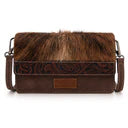 Wrangler Genuine Hair-On Cowhide Wallet/Crossbody - Coffee