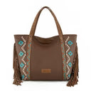 Wrangler Aztec Embroidered Large Tote Bag - Brown