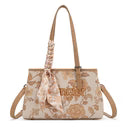 Wrangler Floral Printed Braided Scarf Crossbody Bag - Gold