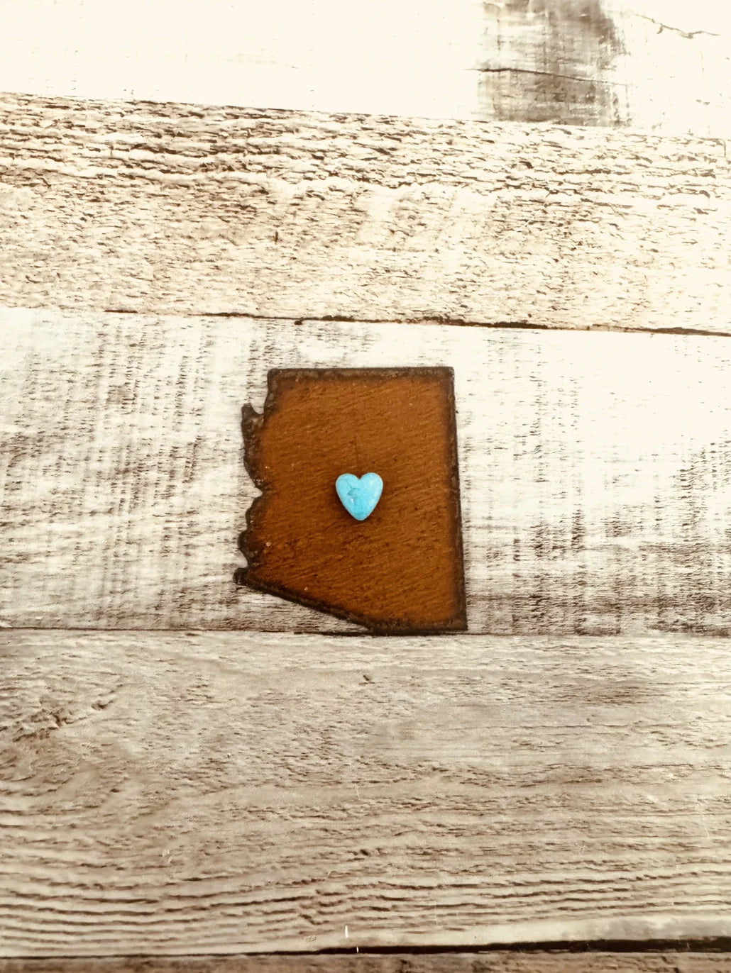 Arizona State Magnet with Turquoise Colored Heart