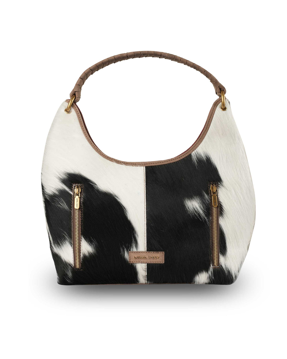 LW Medium Purse - Black & White Cowhide