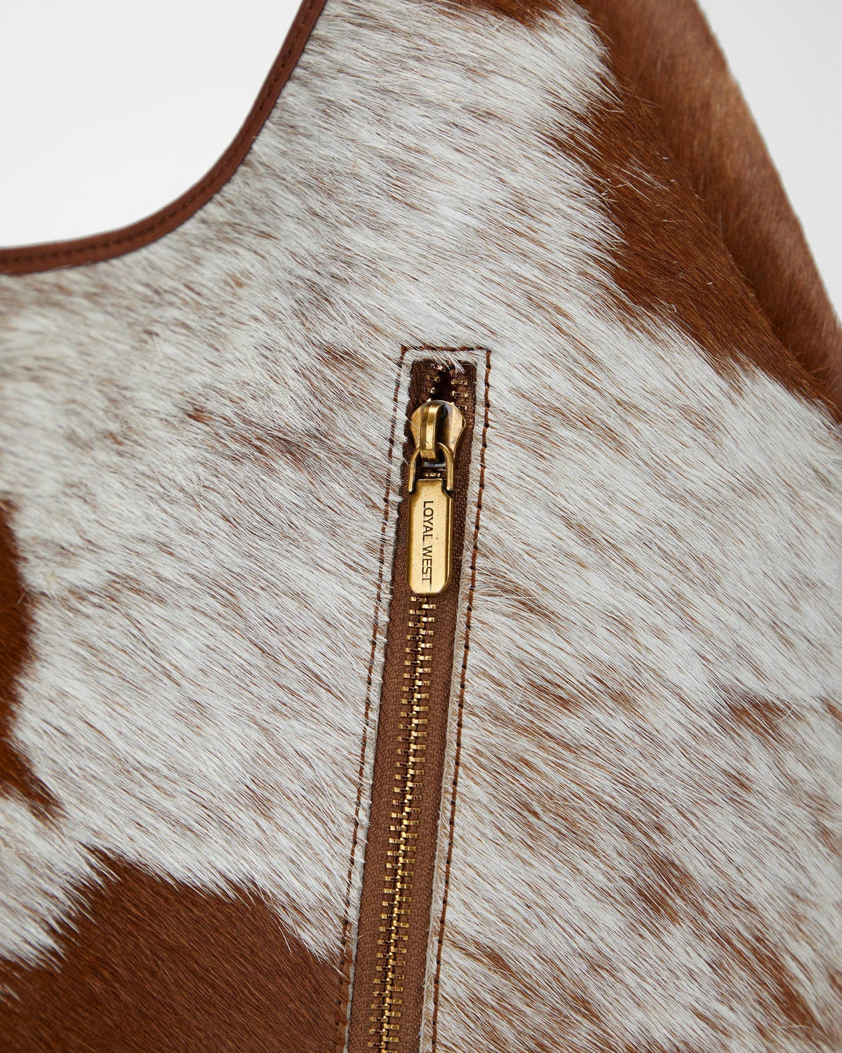 LW Large Purse - In Brown & White Cowhide & Calfskin