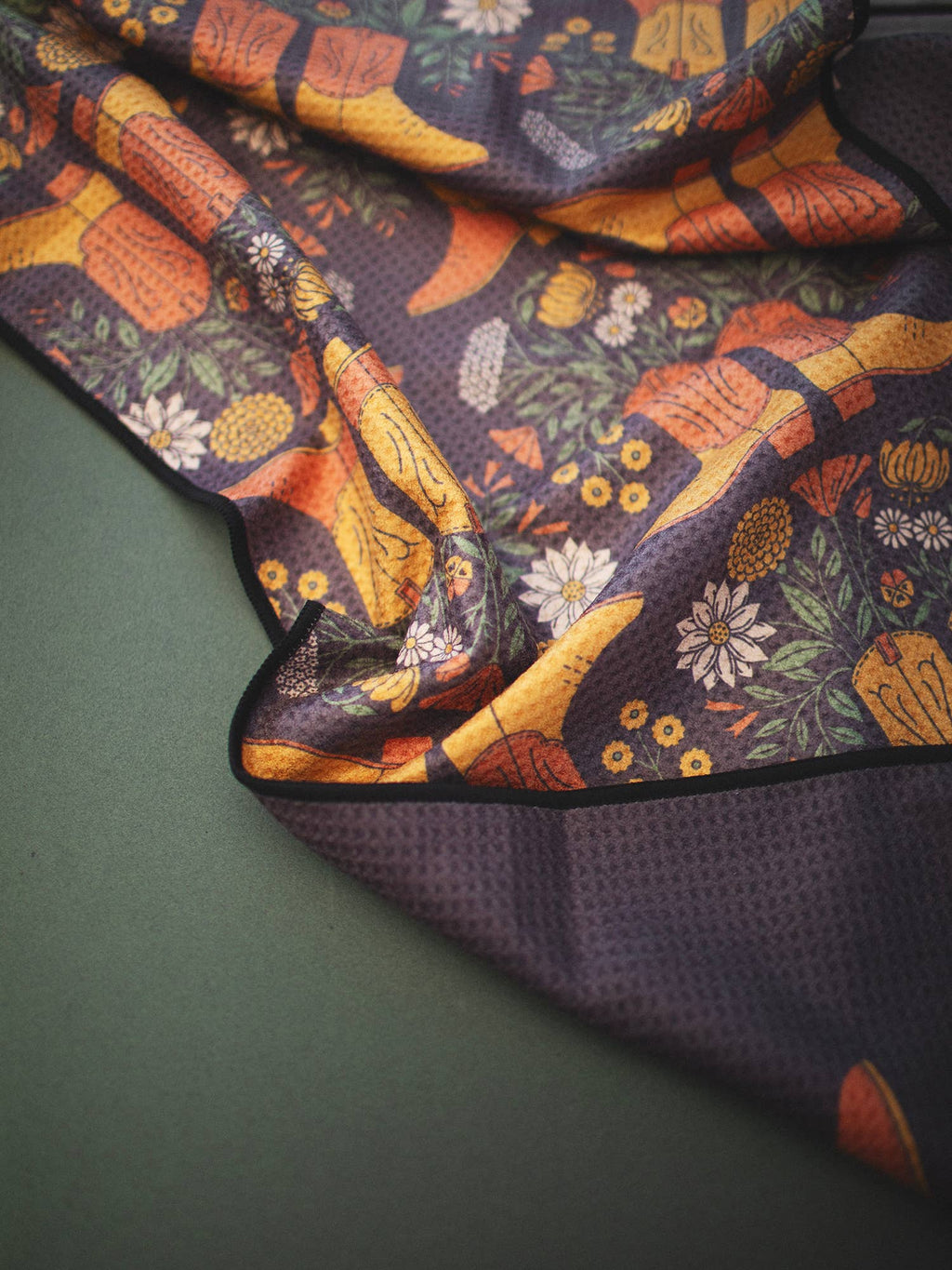 Western Bloom Boots Tea Towel