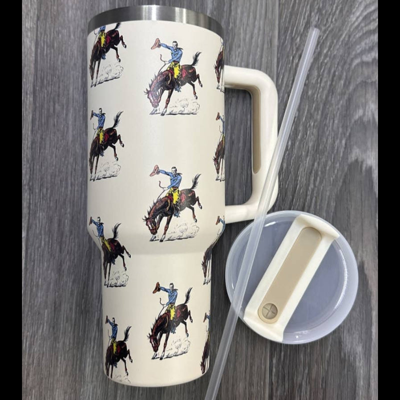 WESTERN RODEO STAINLESS STEEL TUMBLERS CUP 40oz