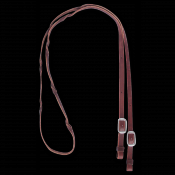Barrel Reins - 5/8" 2 Plat Braid Chocolate Harness